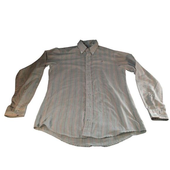 Vintage Levi's Button Up Shirt Sz M - Tall‎ Striped 80s Everyday Workwear - Picture 1 of 9
